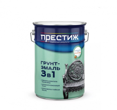Грунт-эмаль по ржавчине (3 в 1) ГРАФИТОВЫЙ СЕРЫЙ (5кг) Престиж Стандарт RAL 7024