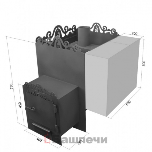 Печь Башкирская 530 с\в правая (61 2230)18м3