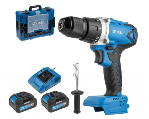Аккум. дрель-шуруповерт BULL SR 1802  Xcase, XLTpro, бесщет,18В, 80Н*м, 2*4А*ч,13мм