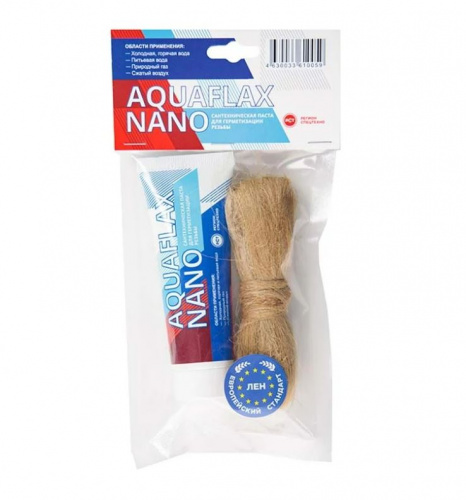 Паста сантехнич. Паста+лен AQUAFLAX NANO 80гр. тюбик+ 20гр.лен